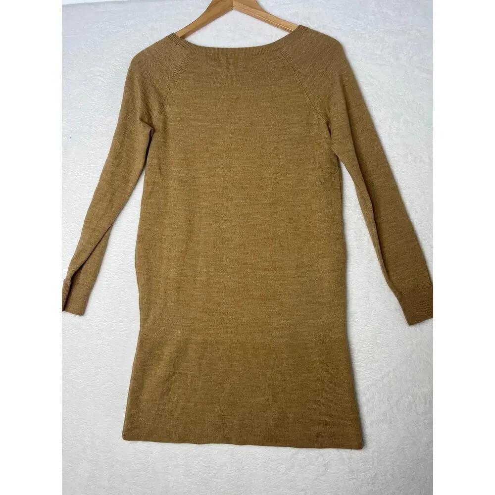 J. Crew Merino Wool/Acrylic Camel Long Sleeve Warm Winter sz S Preppy Old Money